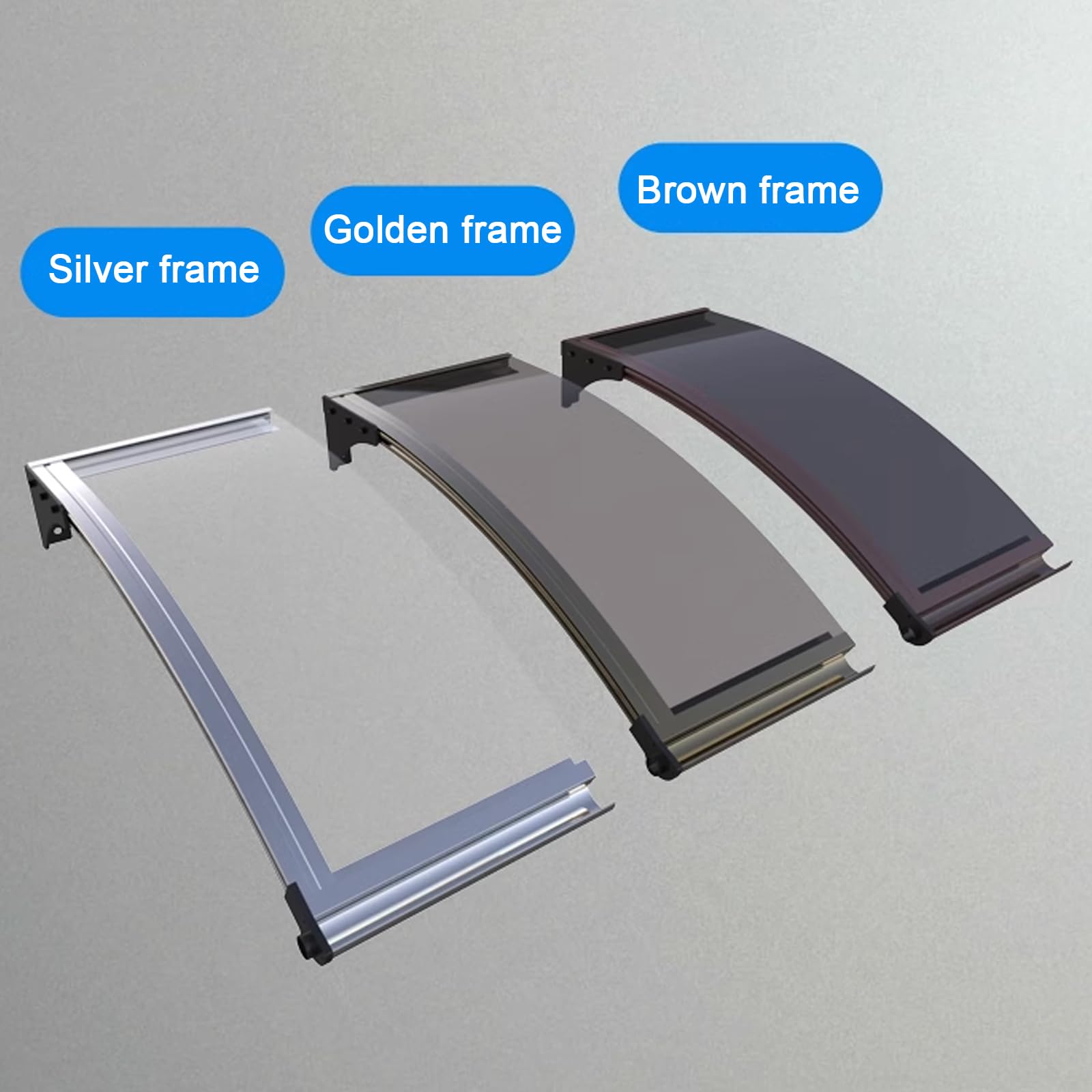 Pensilina Tettoia per Porta Balcone Esterno,Tenda da Veranda Pensilina in Policarbonato e Alluminio,Tettoia modulabile Protezione da Pioggia UV Esterna,Larghezza da 65 a 150 cm (65x230cm/26"x91")