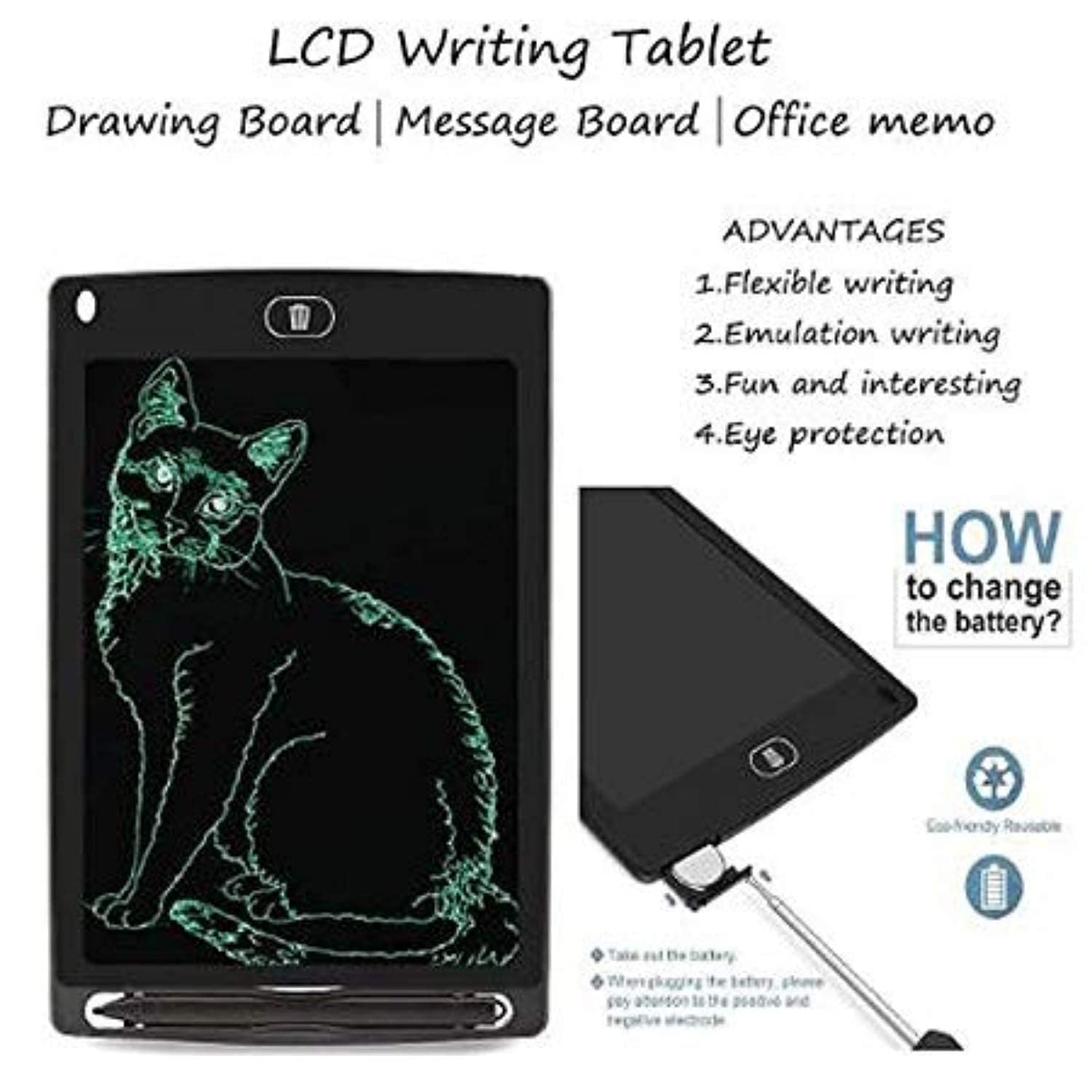 SKADIOO Toys, Writing pad, LCD Writing Tablet, Gifts or Toys for Girls Age 10-12, Writing pad for Kids, Gift for Boys, Drawing Tablet, Birthday Gift for Girls, Multicolor 8.5 Inch 1