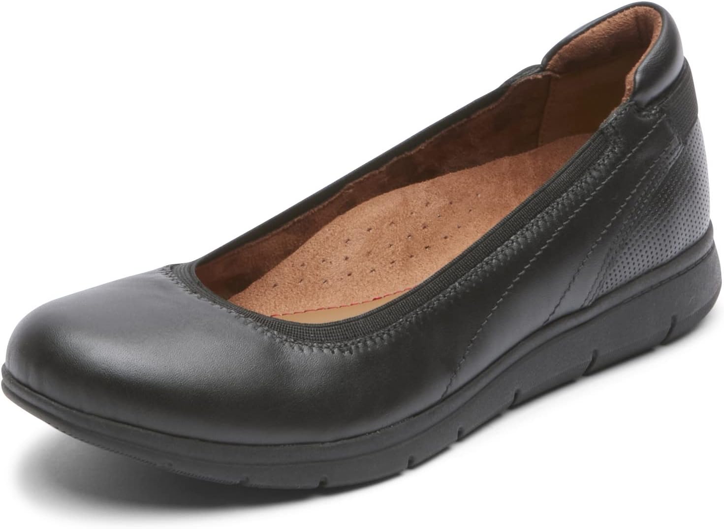 Cobb Hill Women's Lidia Ballet Flat, Black Leather, 8 Wide