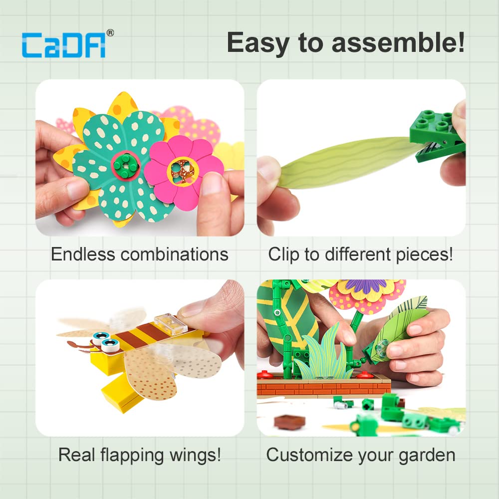 CADA Flower Garden - 230 Pieces - Self-Build Brick Building Block Model C71022W, Multi-colord, Mediano - Image 4