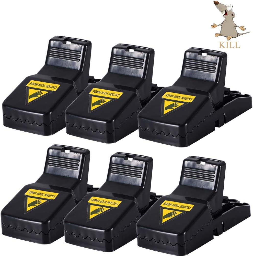GoMaihe Mouse Mice Traps Set 6, Reusable Plastic Mouse Rat Traps for Indoors That Kill Instantly, Mouse Poison-Like Effect, Can be Used in Corners of Houses and Courtyards