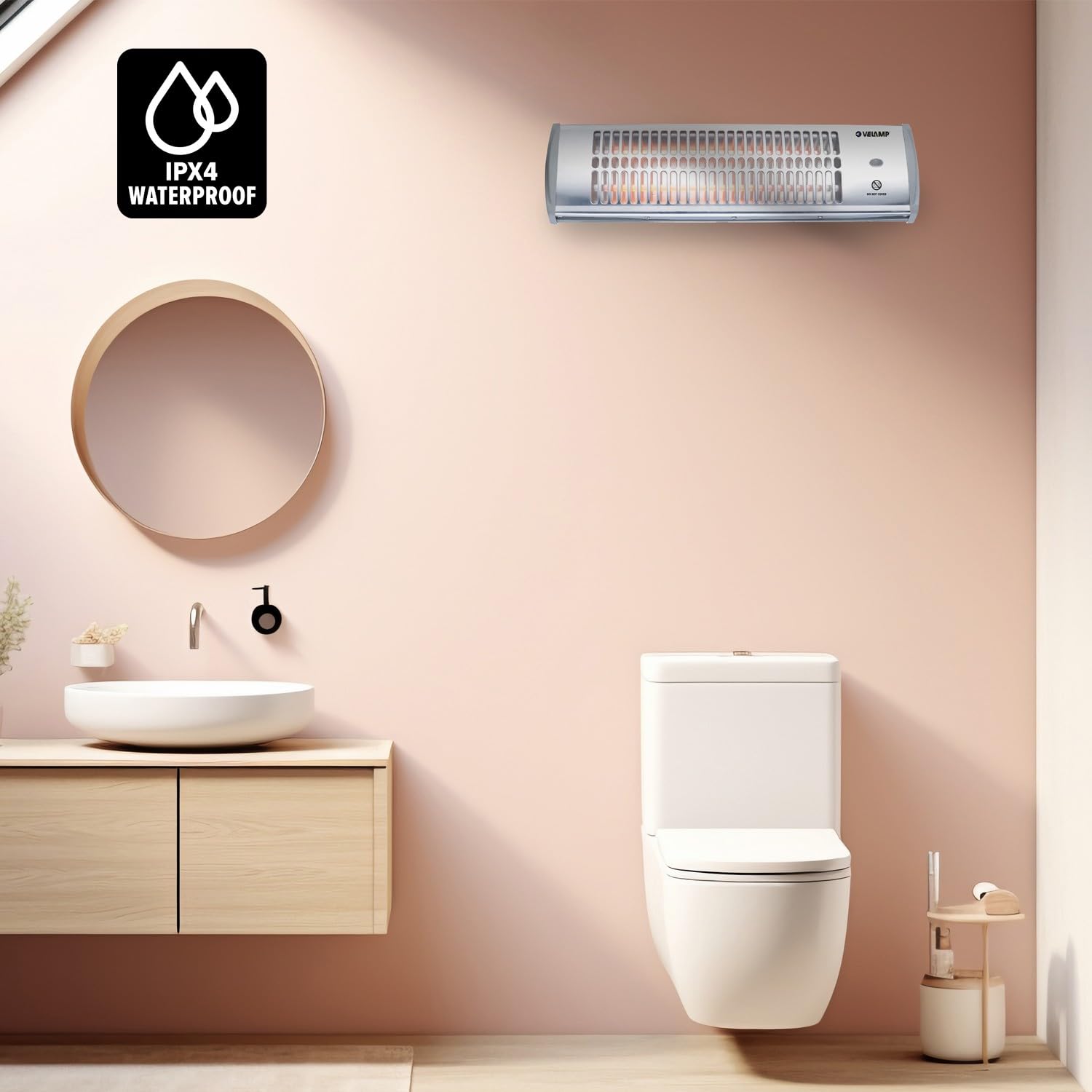 Kwarcowy grzejnik ścienny o mocy 1200W