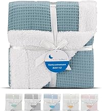 Interbaby - Newborn Baby Blanket | Baby Cotton and Polyester Blanket, Velvet, Soft, Comfortable, Warm | Baby Months Blanket 80 x 110 cm, for Cots, Prams | Honeycomb + Oil Sheep