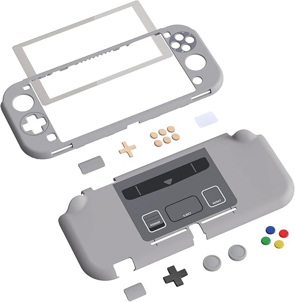 eXtremeRate PlayVital Funda para Nintendo Switch Lite, Carcasa Protectora con Protector de Pantalla de Vidrio Templado, Protector Duradero, Accesorios para Switch Lite (Clásico SFC SNES EU) - 2