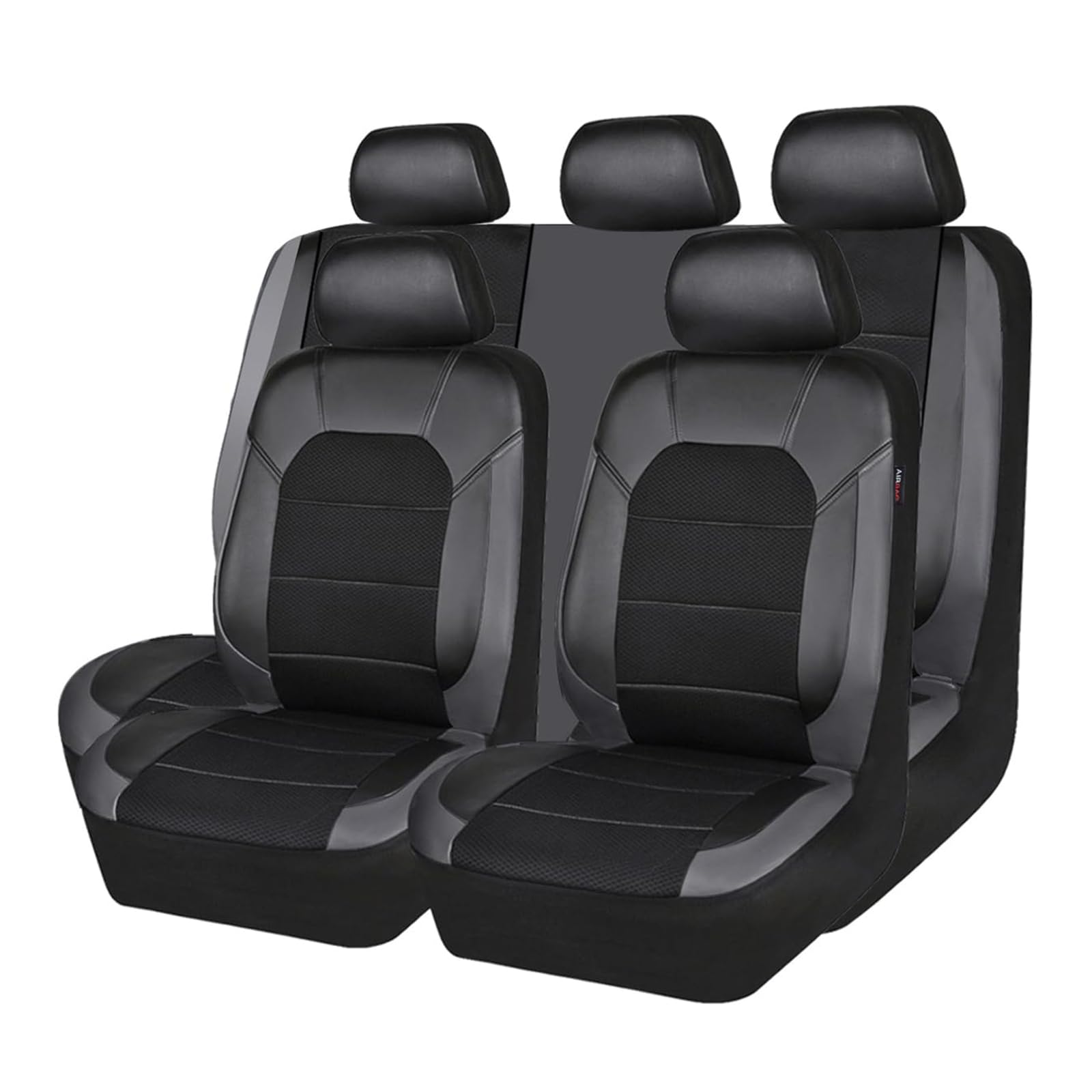 Coprisedili Auto per Lancia Musa 2004-2007 2008 2009 2010 2011 2012, Pelle Copri Sedili Impermeabile Anteriori e Posteriori Coprisedile, Protezione del Sedile Auto Copertura,B Black+Grey