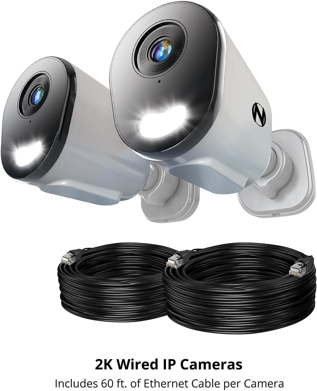 Night Owl Wired IP 4MP Deterrence Camera with 2-Way Audio - 2 Pack - White