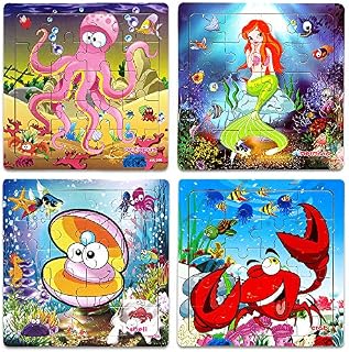 Wooden Jigsaw Puzzles for Kids Age 2-5 Year Old Animals Preschool Puzzles