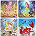 Wooden Jigsaw Puzzles for Kids Age 2-5 Year Old Animals Preschool Puzzles for Toddler Children Learning Educational Puzzle Toys for Boys and Girls (Set of 4 Puzzles)