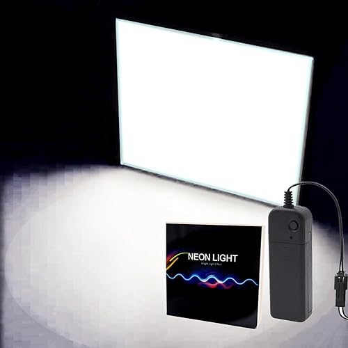Miniatura 7 de Ourbest Luces de alambre EL, luz electrouminiscente cortable, luz de fondo, lámpara de papel, luces suaves de bricolaje, 3 modos continuoflash