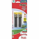 Pentel Super Hi-Polymer Lead Refill, 0.9 mm Thick, HB, 60 Pieces of Lead (C29BPHB2), Gray – view 1