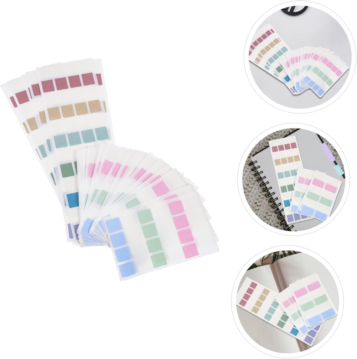 SECFOU Fluorescent Sticky Memo Pads Portable Note Pads for Office Organization for Study Work and Daily Use