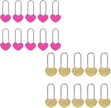 Love Lock Heart Padlock Single Heart Wish Lock for Lovers Wedding, Valentines, Anniversary, Travel, Valentines Day