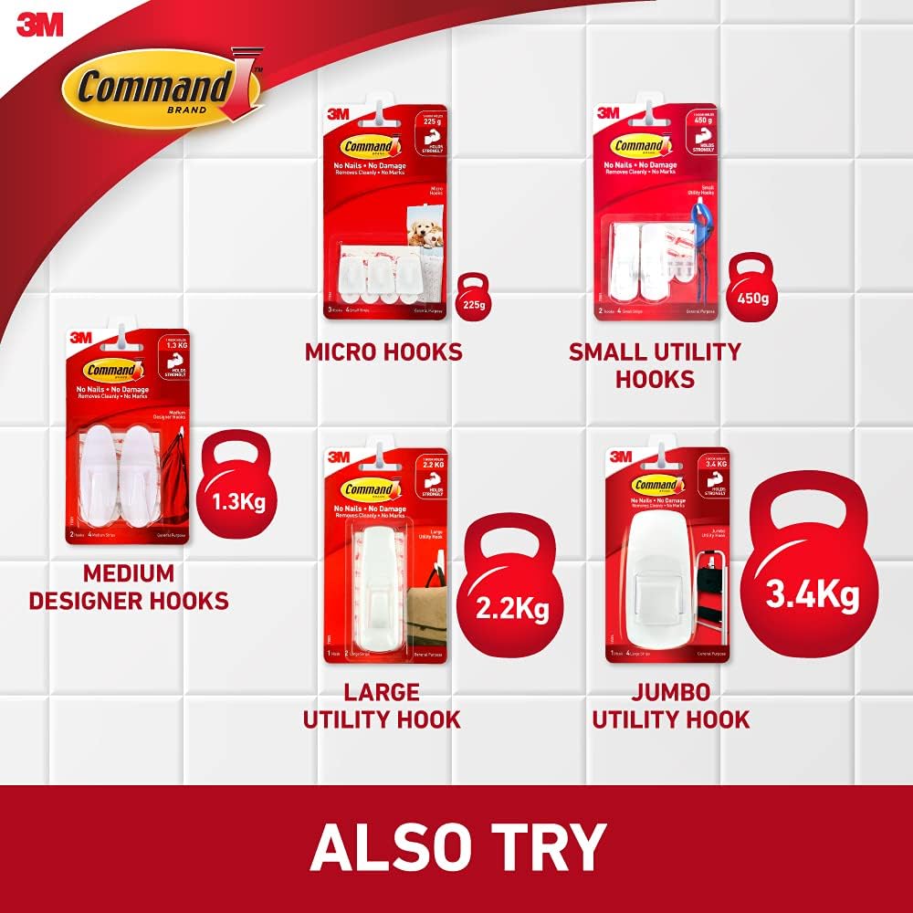 Command Hooks, Small, Decorate Damage-Free, Indoor Use (17082ES)