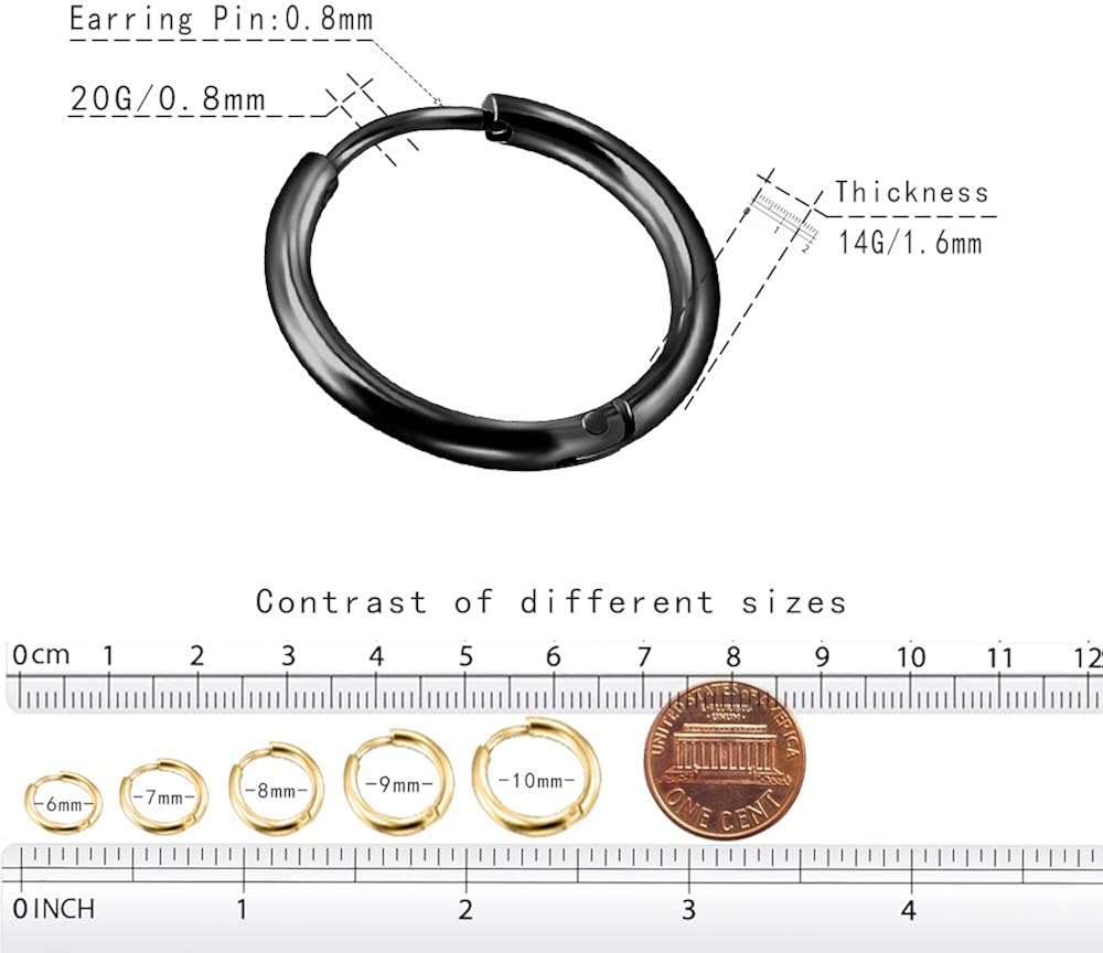 Vista 3 de EACHLP Arracadas de acero quirúrgico chapadas en oro de 18 quilates unisex para tabique de espiral para el labio para el pezón cómodo ajustado