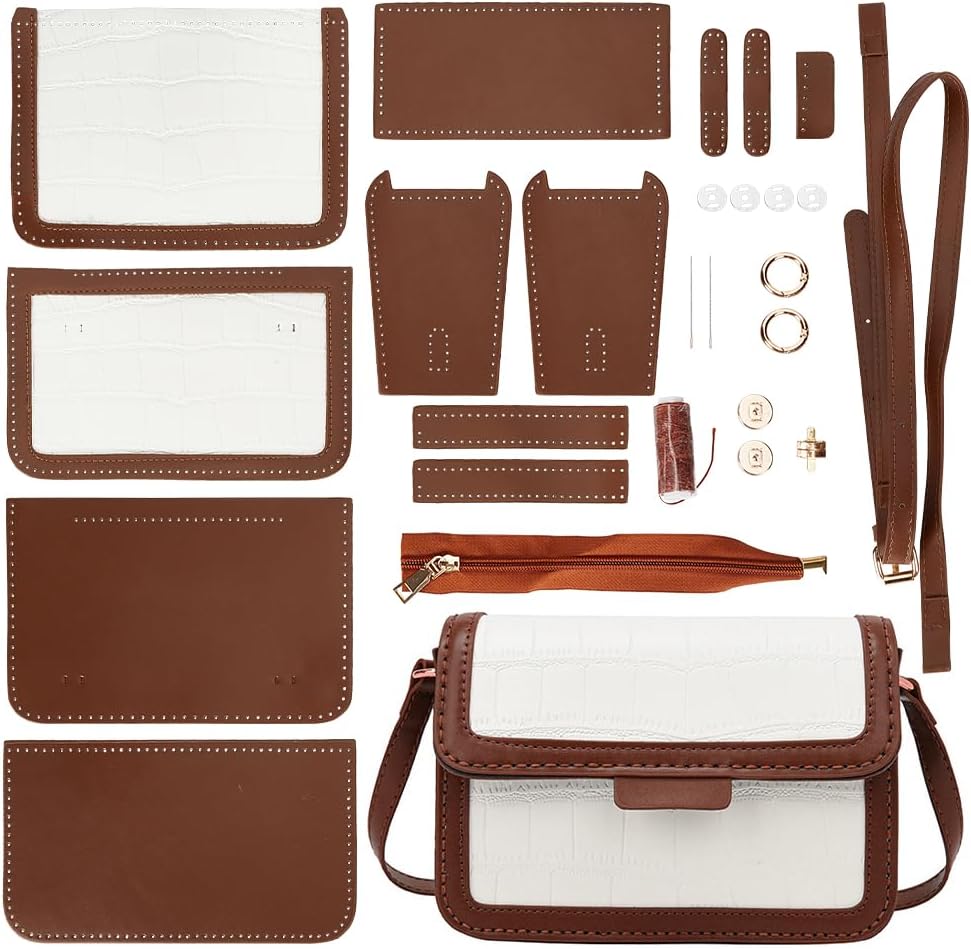 DIY Leder Crossbody Bag Nähset – Herzförmige Geldbörse Aus PU-Leder, 17x19,6 Cm, Rot, Inkl. Allem Zubehör