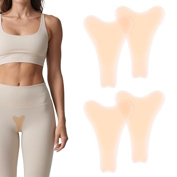 4 Pack Y Shape Hider for Swimsuit, Reusable Silicone Insert for Leggings, Seamless Invisible Cover for Yoga Pants Swimwear Underwear, Light Skin