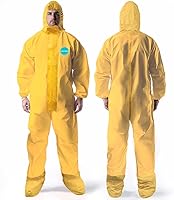 AndesSafety Hazmat Suit Chemical Protection Coveralls with Sealed Seams, Attached Hood & Boots - Anti-Static High Visibility