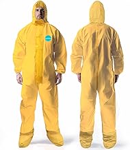 Andes Chemical Protection Coveralls, Hazmat Suits, Sealed Seam Chemical Protection Suits with Attached Boots and Hood
