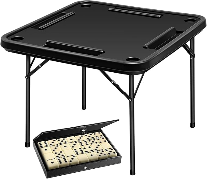 Amazon com: Purpeak 2 PCS Folding Domino Game Table Set 38 Inch Plastic