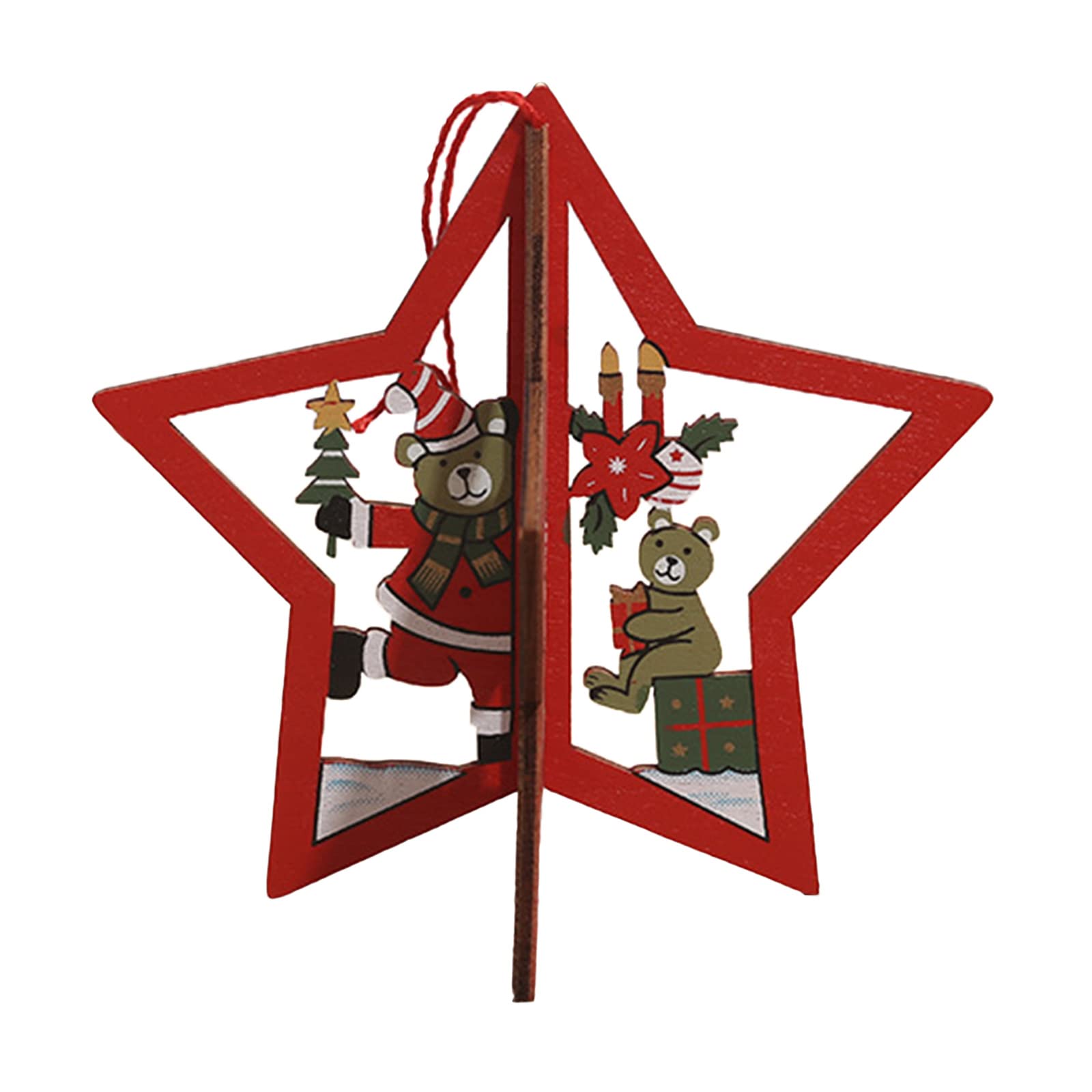 Christmas Ornaments Wooden Tree Wood Hanging Decoration for Ornament for All Holidays