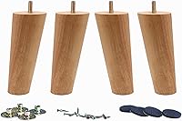 Vista 8 de WEICHUAN Patas de repuesto de madera maciza de caucho de 4", para sofá, sillón, otomana, sofá de dos plazas, mesa de café, gabinete, patas de madera