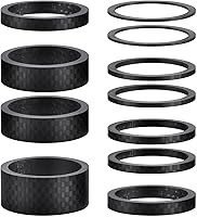 Vista 1 de 11 espaciadores de auriculares de fibra de carbono para bicicleta, acabado mate, se adapta a vástago de 1-18 pulgadas para MTB, vástagos de manillar