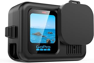 FDHYFGDY - Funda protectora de silicona para GoPro Hero 13 Black, incluye tapa de objetivo y cordón, color negro