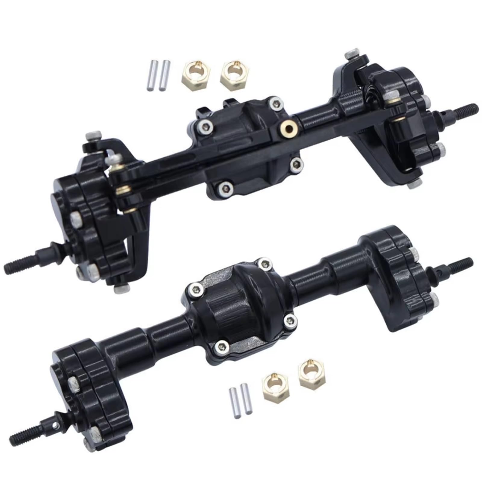 Per FMS Per FCX24 1/24 Completo Metallo Anteriore Posteriore Portale Asse Con Ingranaggio RC Auto Aggiornamenti Parti Accessori Modello Nero Ricambi RC