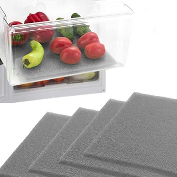 Dualplex Fruit & Veggie Life Extender Liner for Fridge Refrigerator Drawers, 12x15 Inches 4 Pack Extends the Life of Your Produce & Prevents Spoilage Grey