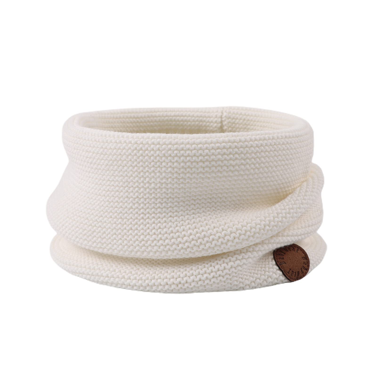 XIAOHAWANG Knitted Baby Boys Girls Scarf Warm Autumn Winter Toddler Scarves Cotton Kids Neck Warmer (White)