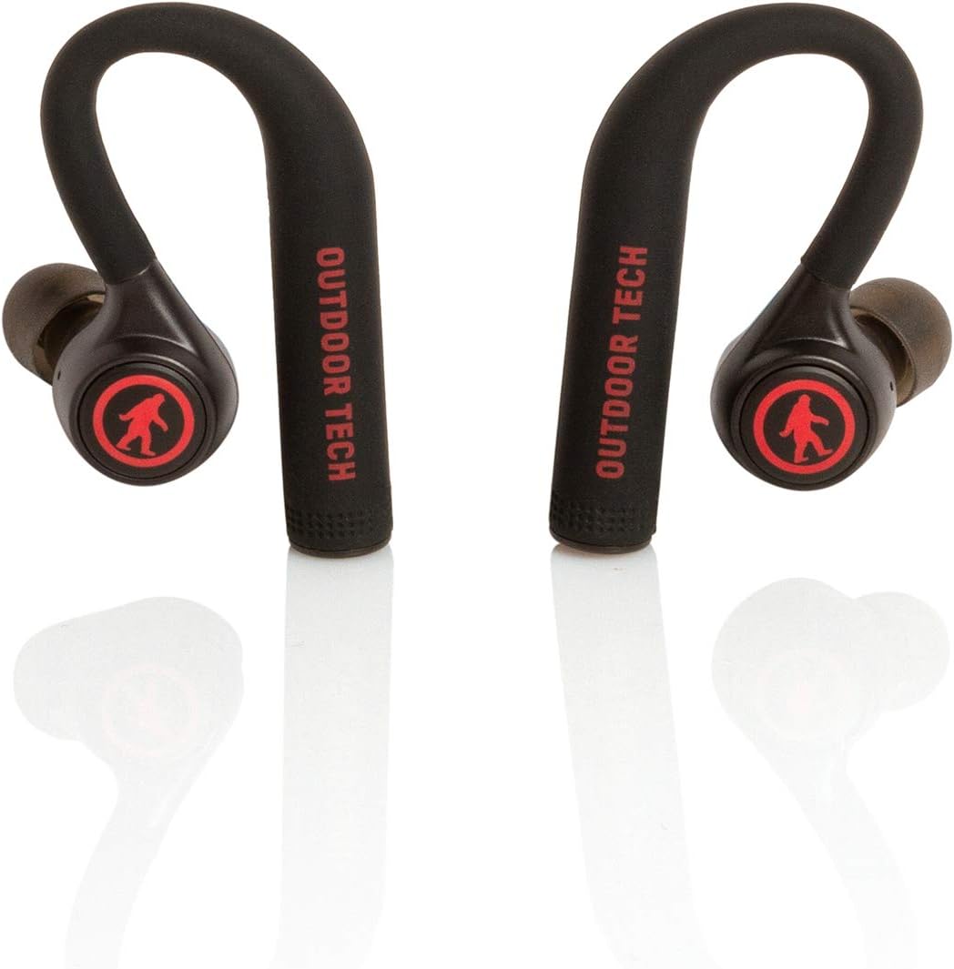 Outdoor Tech OT5800-B Mantas True Wireless Sports & Outdoor Earbuds with 12 Hour Playtime, Tap Controls and Built in Microphone, Black