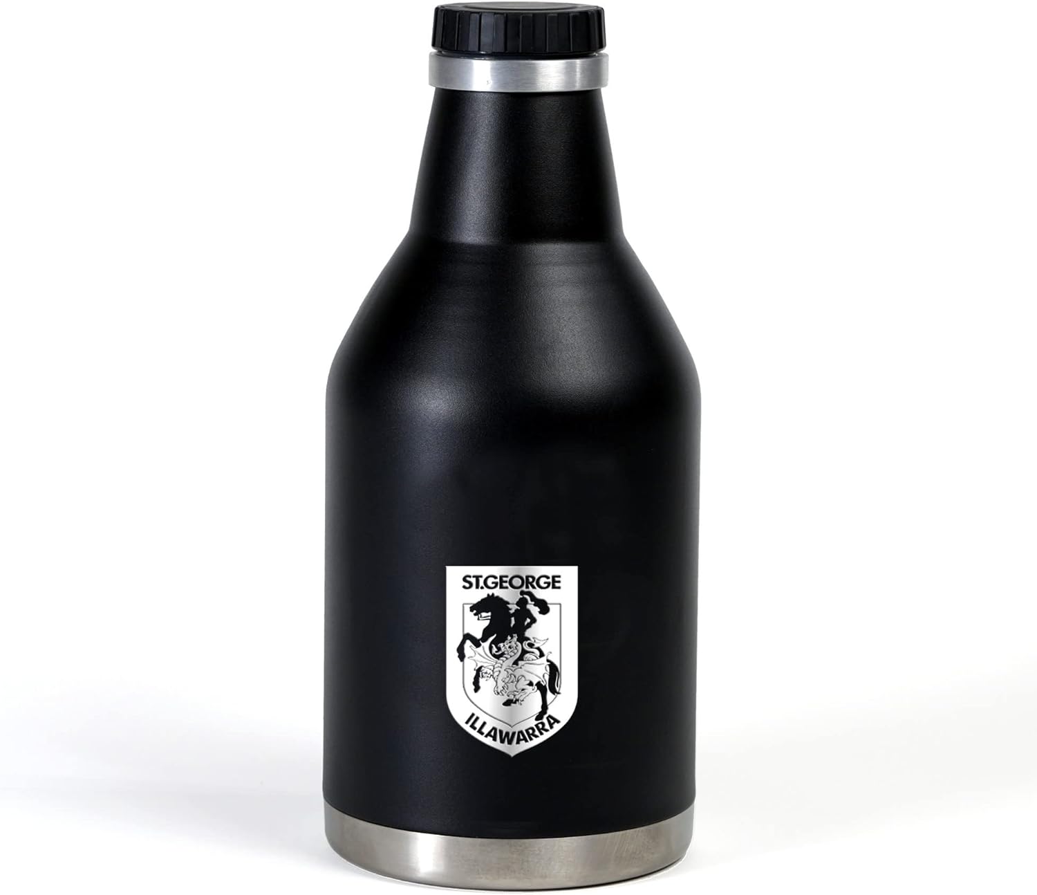 The Stubby Club NRL St. George Illawarra Dragons Beer Growler, 2 Liter Capacity,Black