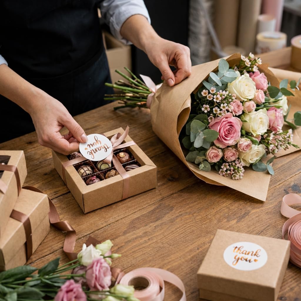 500 Thank You Stickers Roll – 1.5" Round White Labels with Rose Gold Foil | Self-Adhesive Gold Thank You Stickers for Packaging, Gift Bags, Weddings, Envelopes & Small Business Orders - Image 6