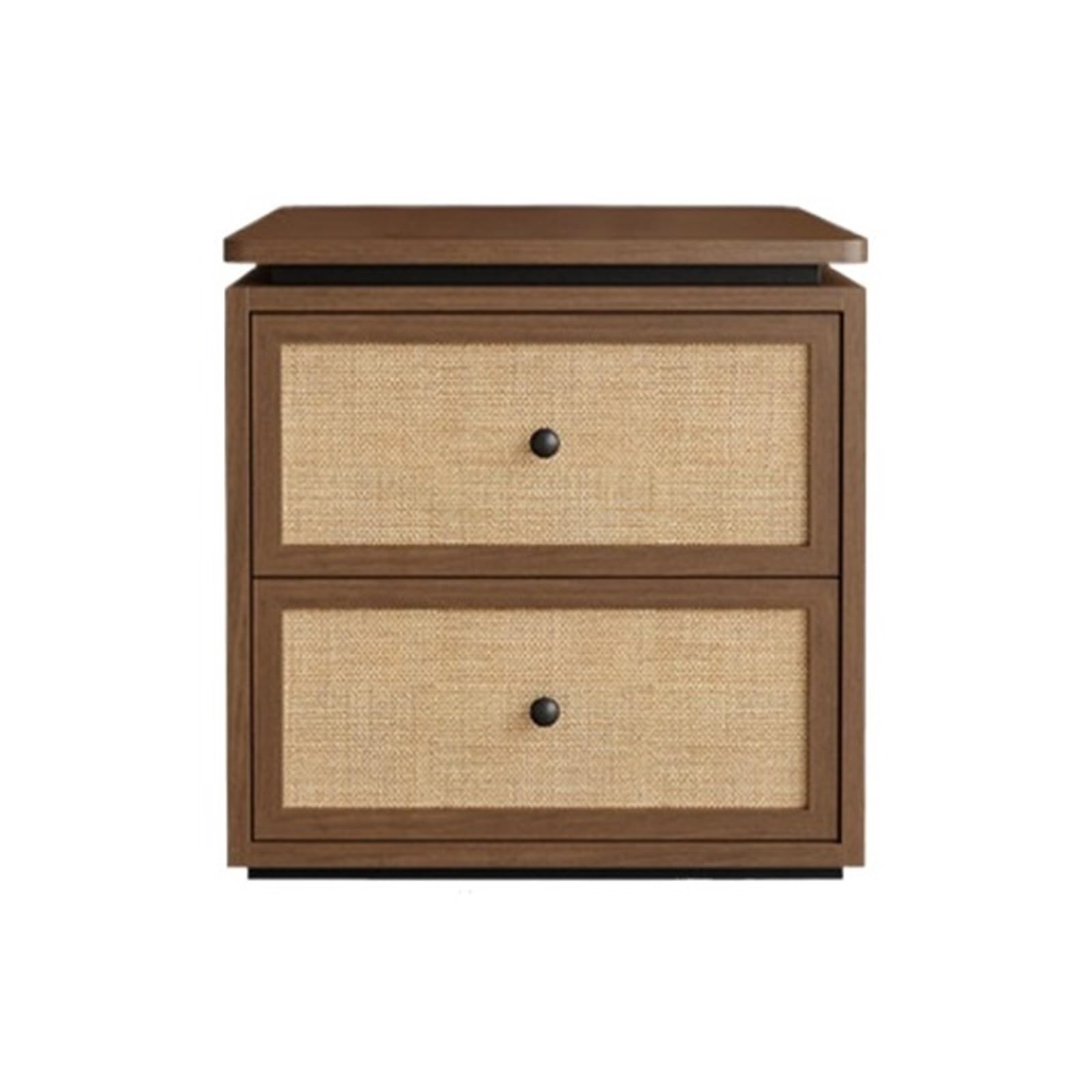 HLHLOP777 Nightstand Wooden Rattan Bedside Table With Two Drawers And Bedroom Storage Cabinet Bedroom Furniture(Bruin,XXL)