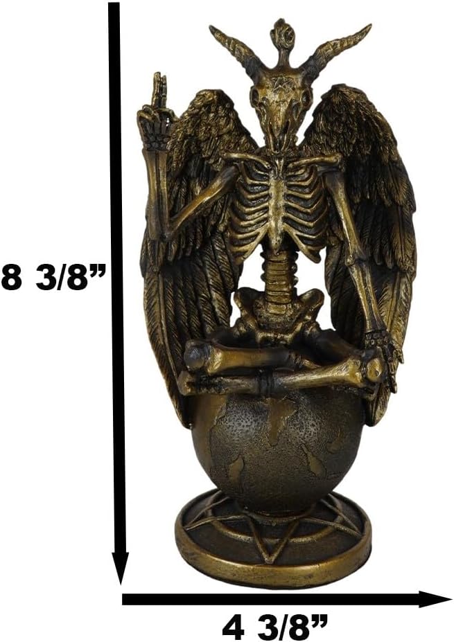 Miniatura 2 de Ebros Gift Eliphaz Levi - Figura decorativa de esqueleto de cabra sabática con alas y baphomet, de 8.25 pulgadas de alto, escultura decorativa de