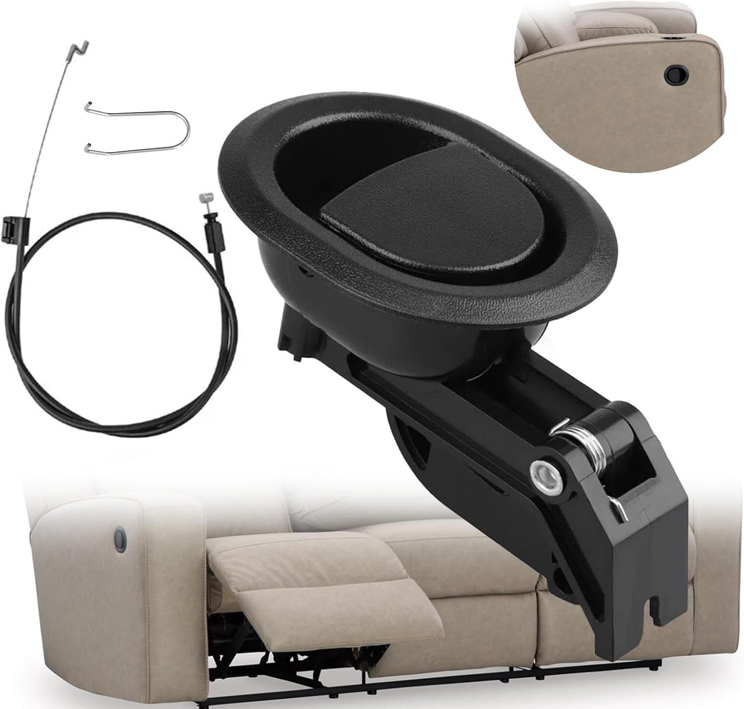 Recliner Pull Handle Replacement Parts,Universal Recliner Pull Cable Release Compatible with Lazy Boy Ashley and Most Furniture Sofa Chair (Chair Recliner Release with Cable)