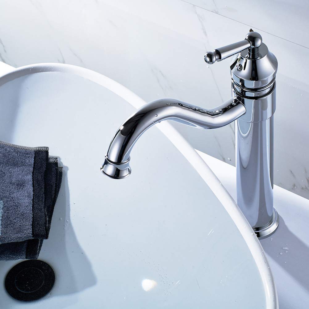 Grifos De Lavabo Cobre Plateado Cromo Lavabo Grifo Codo Salida De Agua Cuenca De Agua Caliente Y Fría Mezclador