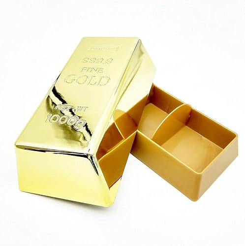 Miniatura 6 de SABLUE Réplica de barra de oro falso ladrillo lingote plástico Evento Fiesta Suministros Decoraciones Centros de mesa (L)