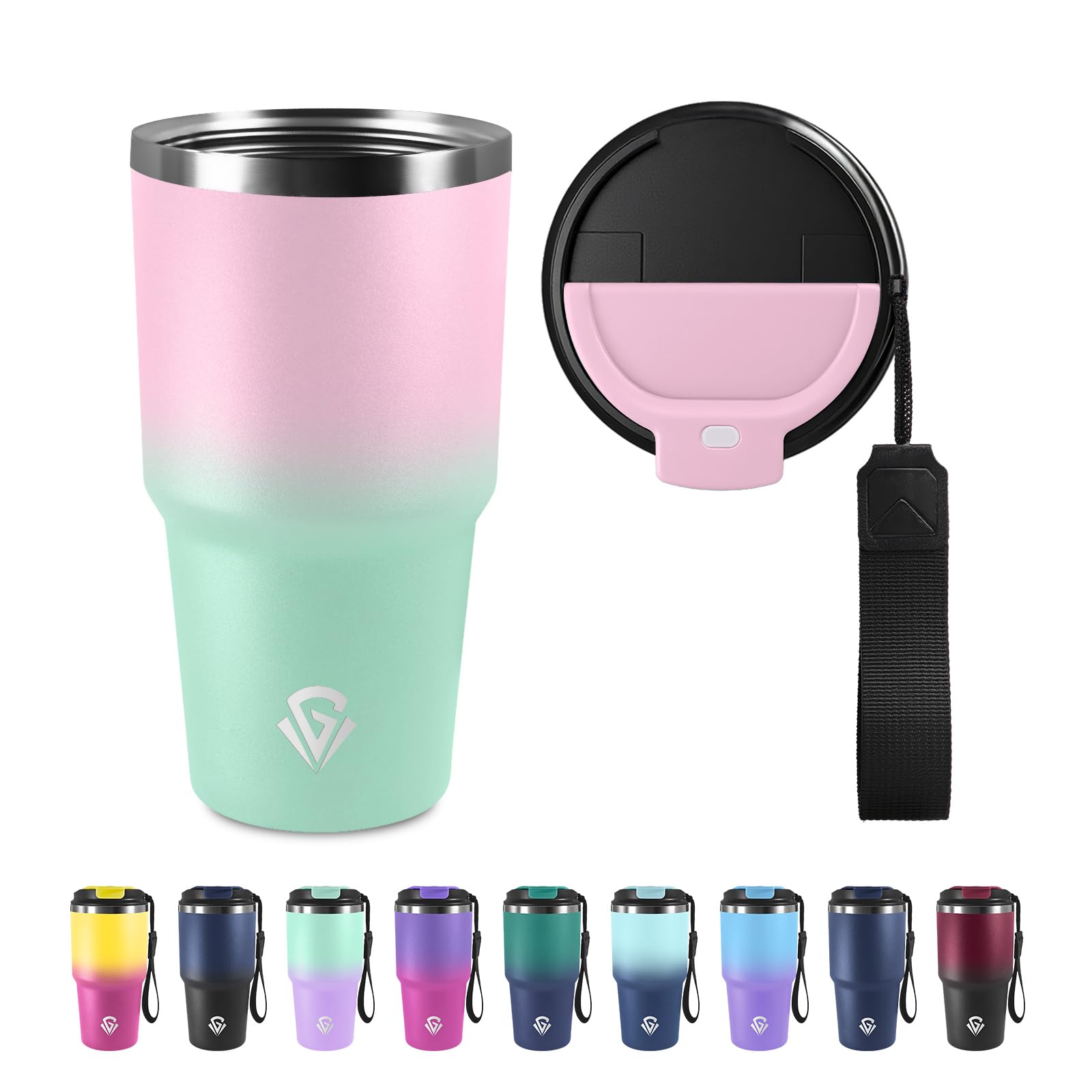 Thermos Cafe 600ml 20oz, Reusable Coffee Cup, BPA-Free, Stainless Steel Water Bottle, Double Wall Thermal Cup, Leakproof Thermal Cup, Airtight Thermos with Lid for Travel, Gym, Office