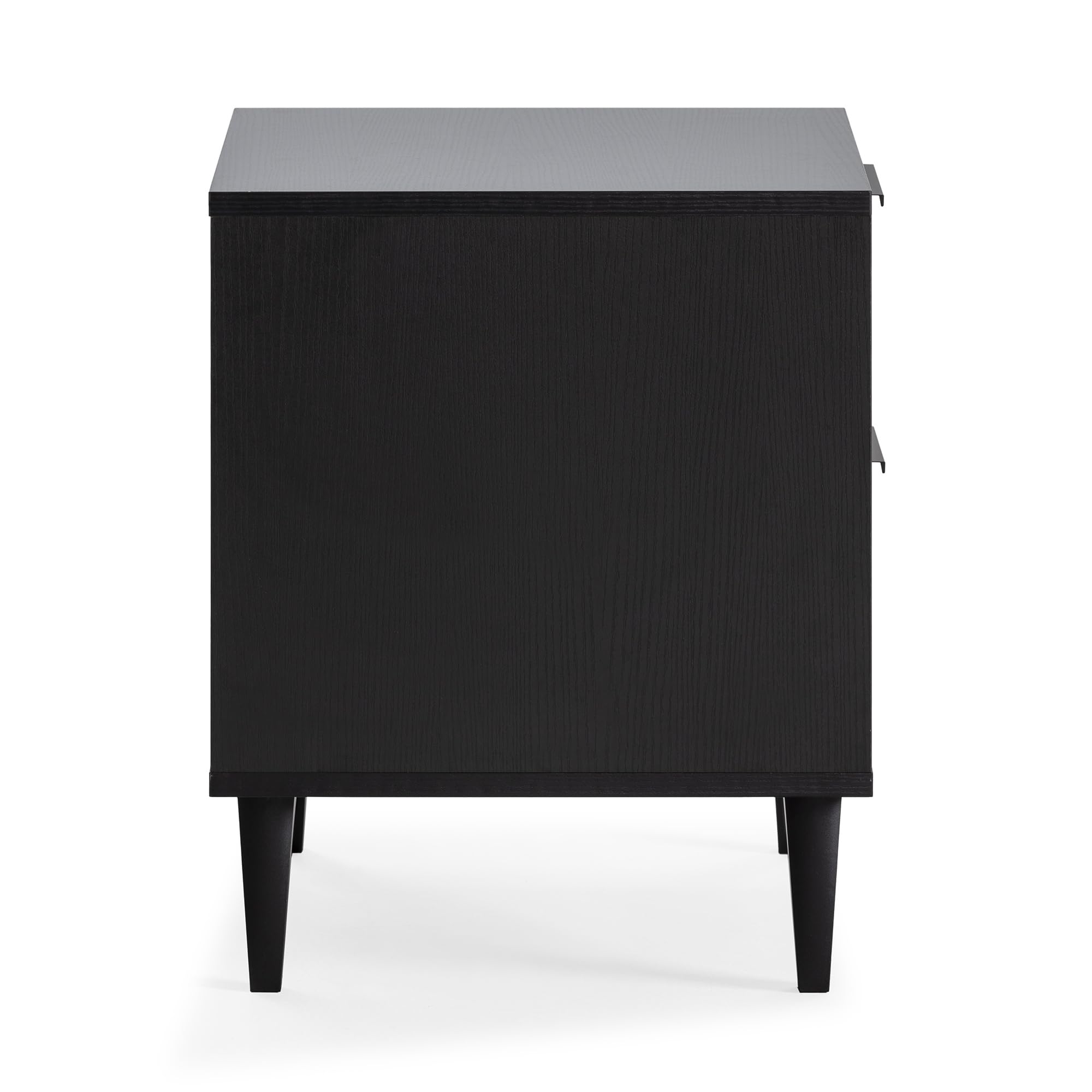 HOMN LIVING Mesita de Noche Kalma 2 cajones Color Negro/Madera, 45 cm (Ancho) 40 cm (Profundo) 48,5 cm (Altura)