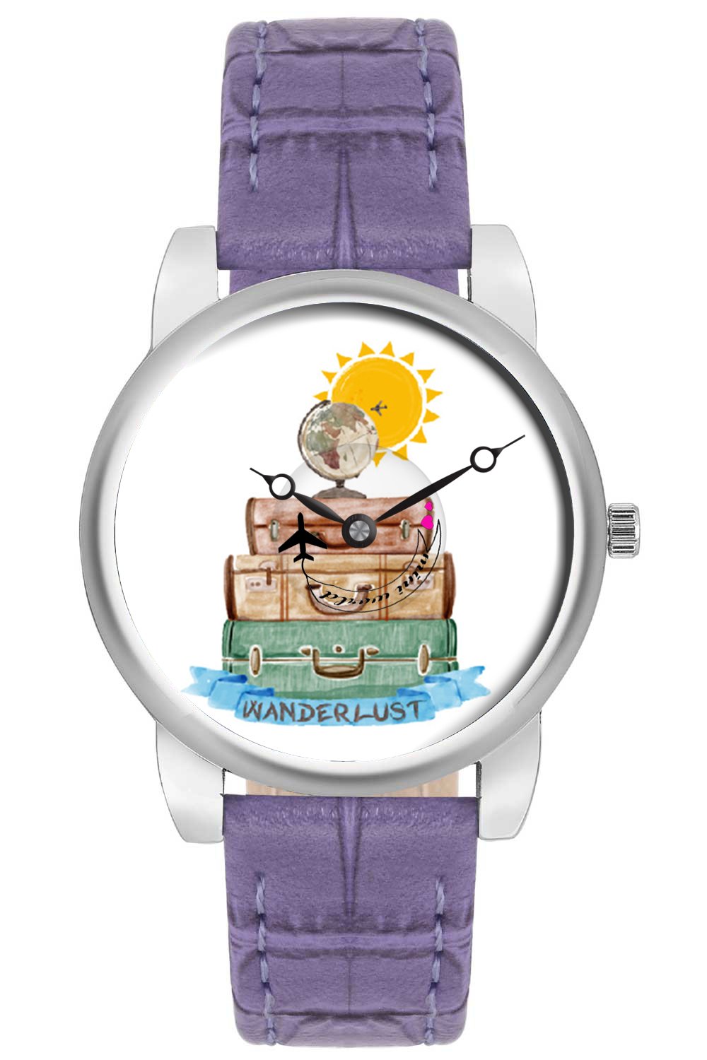BIGOWL Travel Watch Airplane Wanderlust World Map Design Leather Strap Casual Wrist Watch for Women - Gifts for Travellers - Moving Airplane Hands (B072VPQHZV) Amazon Price History, Amazon Price Tracker