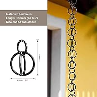 Vista 4 de Rain Chain Rain Diverter Chain Link Aluminum Gutter Chain, Circle Rain Catcher Chain for Roof Downspouts(100cm/3.3ft)