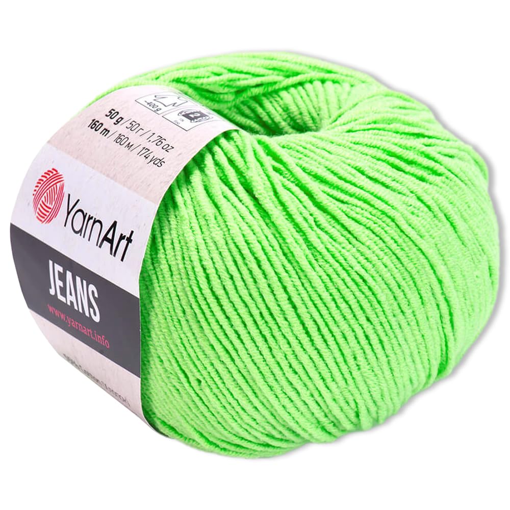 Frida's Wollhaus YarnArt 50g Jeans Knitting Crochet Amigurumi Baby Wool Pastel Colours 63 Colours (60 | Apple Green) โ image 1