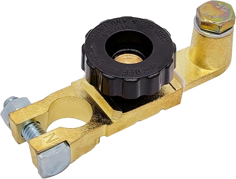 Chave geral desconectadora de bateria Ampper 12 V com parafuso superior M8 para terminal negativo – 1 unidade