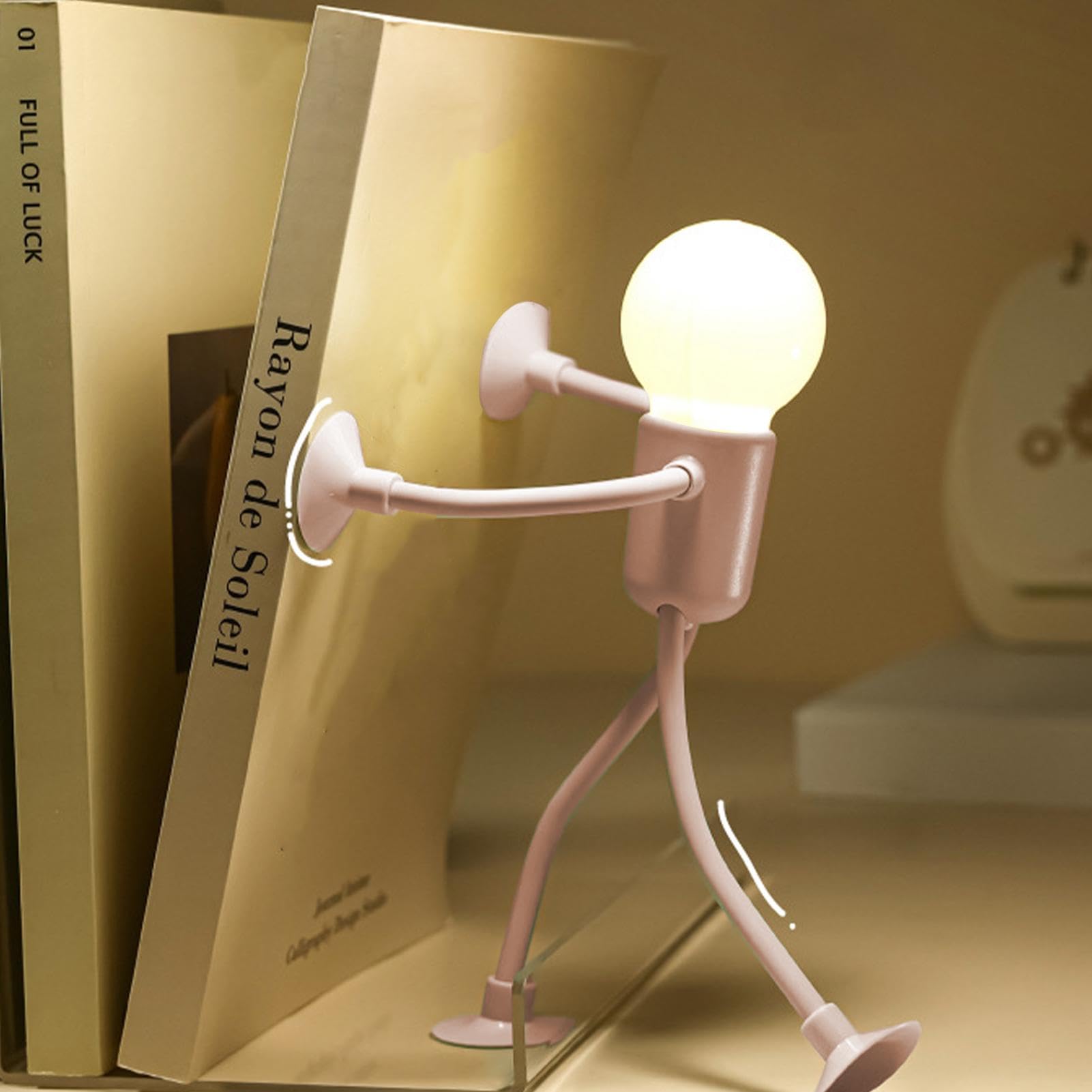 Hugsweet Changeable Shape Funny Sportsman Night Light | DIYs Shape Night Lights with Suction Cup for Adults Boys Girls Room | Creative LED Nights LampCute Bulb Man Lamp