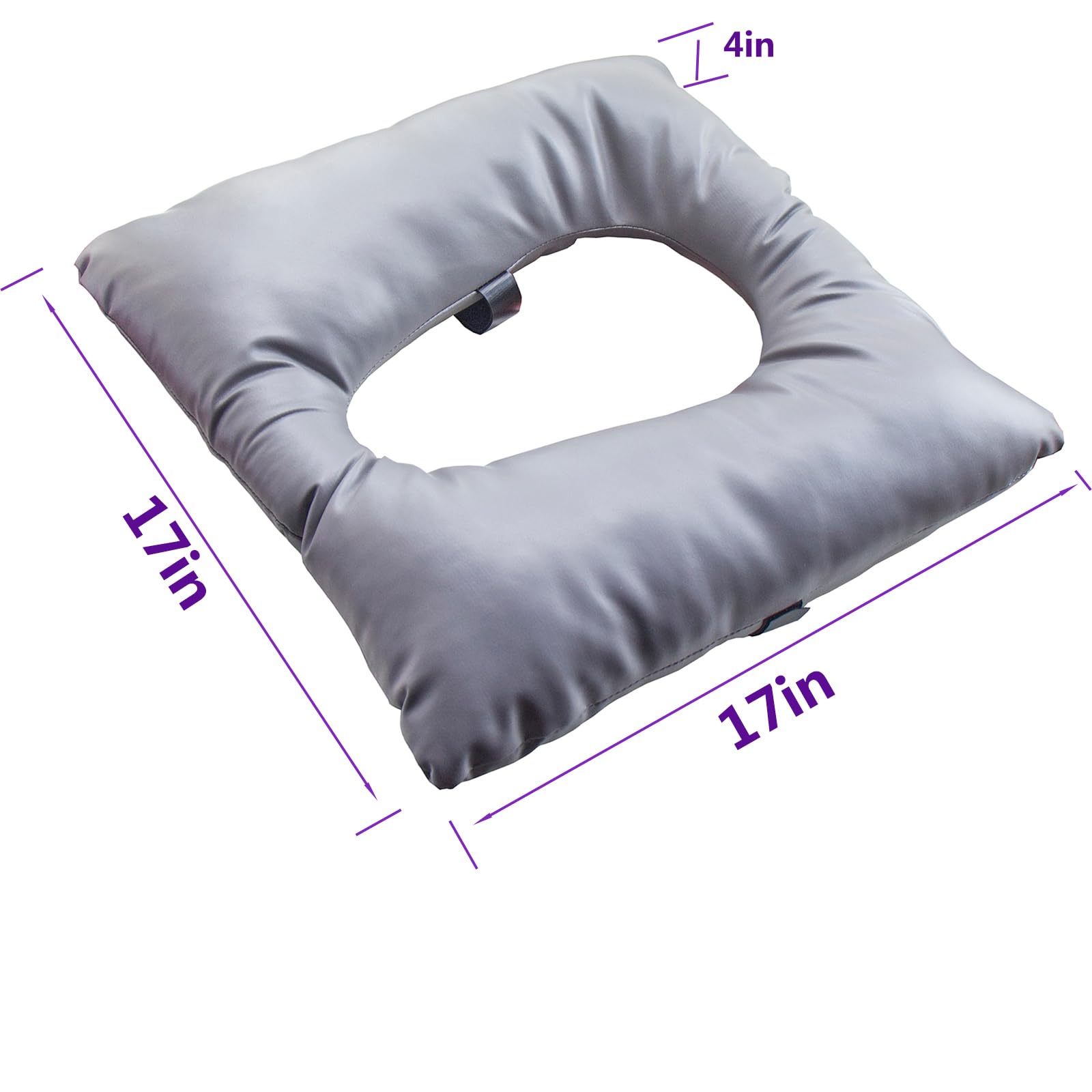 Cojín suave para asiento de inodoro, funda gruesa de poliuretano con correas de fijación para silla de inodoro, calentador de asiento de inodoro lavable para adultos mayores