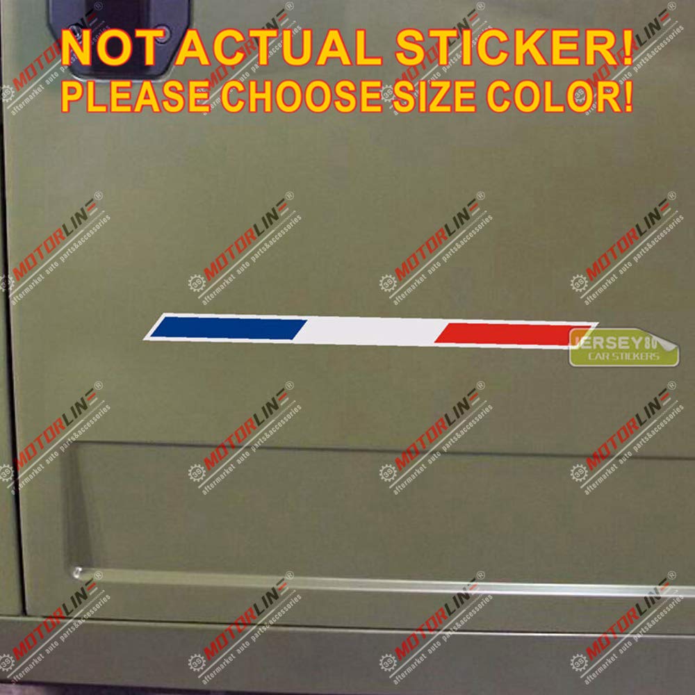 Pair France French Flag Stripes Decal Sticker Car Vinyl Reflective Glossy Pick Size (Reflective, 2''(5cm) x 0.2"(0.6cm))