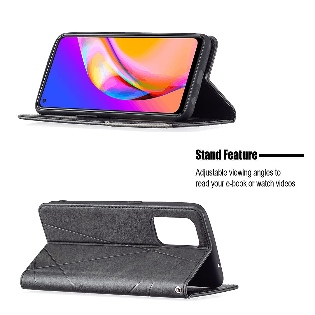 FMPCUON Cover per OPPO A94 5G,Flip Caso in PU Pelle Premium Portafoglio Custodia per OPPO A94 5G/ F19 PRO PLUS/ Reno5 z 5G,[Kickstand][Slot per Schede][Chiusura Magnetica],Marrone
