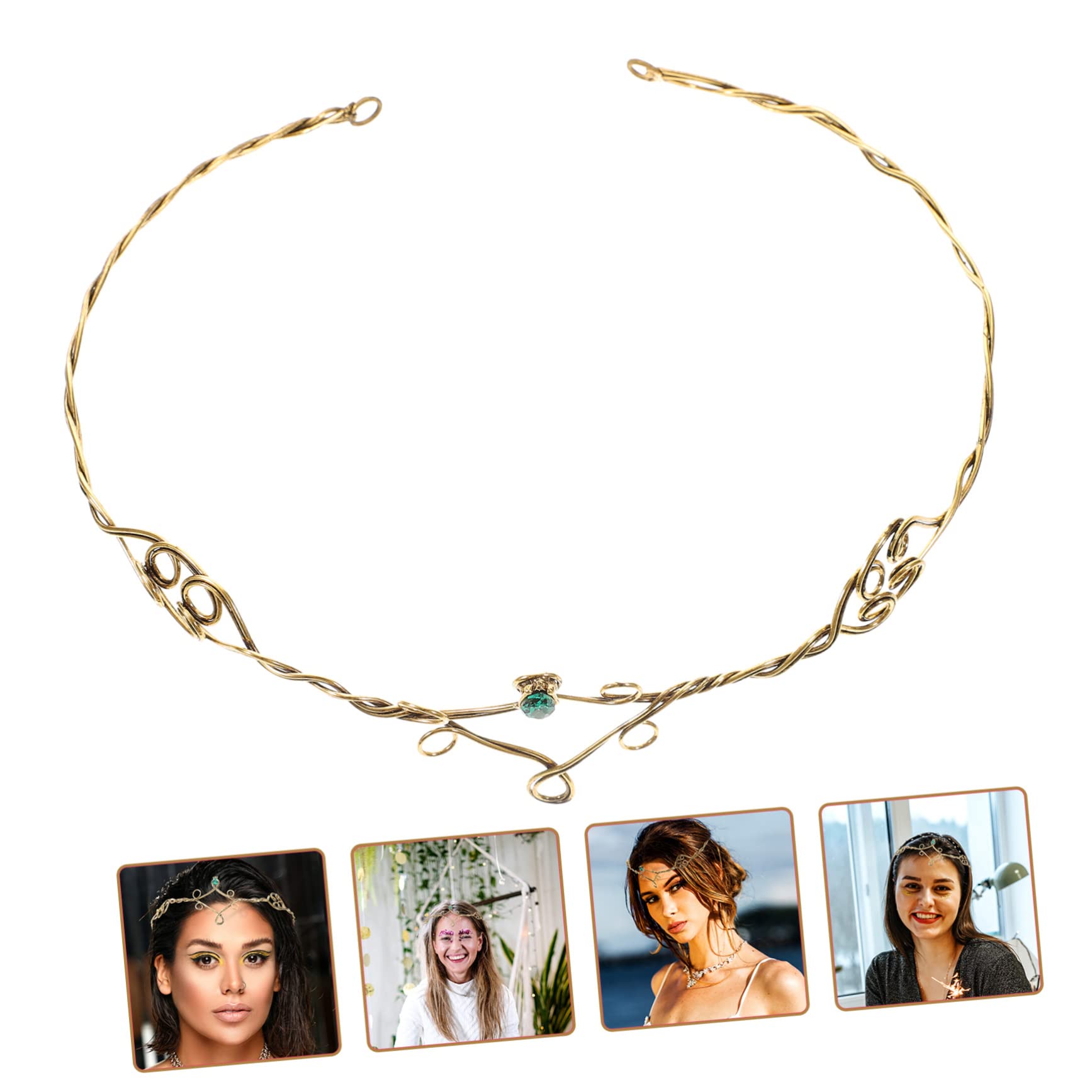 Healeved 5pezzi Cerchietto Pietre Accessorio Per Cerimonie e Speciali Fascia Vintage Per e Ragazze
