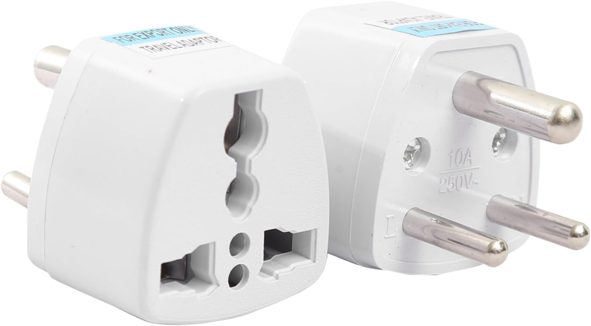 Hi-PLASST (2pc) Universal Travel Adapter Plug - Type D Converter for USA, UK, Canada, Europe to India - 3-Pin Round Socket for Laptop, Camera, Mobile Charger - Pack of 2 | Worldwide Compatibility